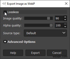 วิธีบันทึกไฟล์ไปยัง WebP ใน GIMP 