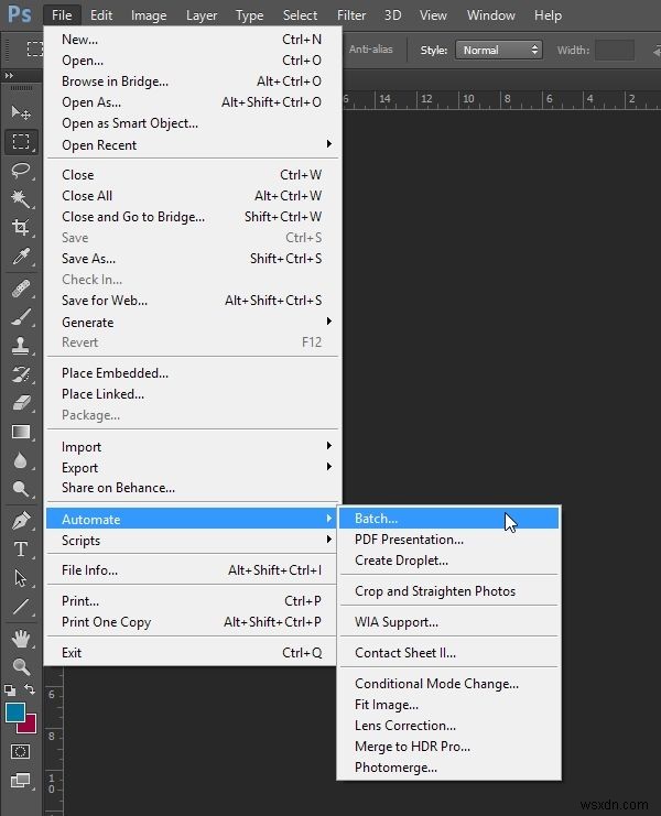 วิธี Batch-Process ไฟล์ใน Photoshop 