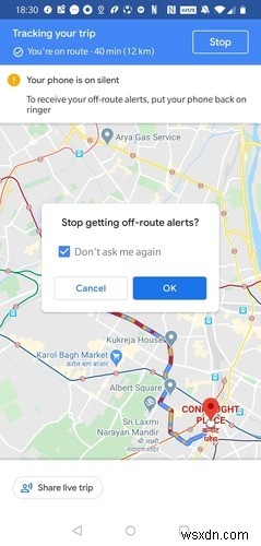 วิธีรับ Google Maps Alert เมื่อขับรถผิดทาง 