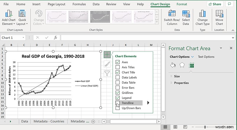 วิธีแทรกเส้นแนวโน้มใน Microsoft Excel 