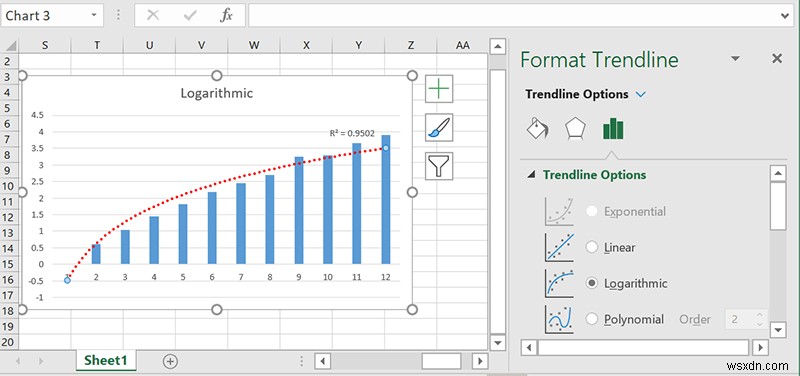 วิธีแทรกเส้นแนวโน้มใน Microsoft Excel 