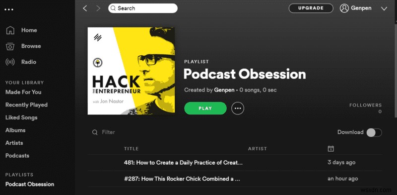 วิธีสร้างเพลย์ลิสต์ Podcast บน Spotify 