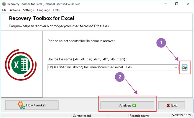 กู้คืนไฟล์ Excel ที่เสียหายด้วย Recovery Toolbox for Excel 