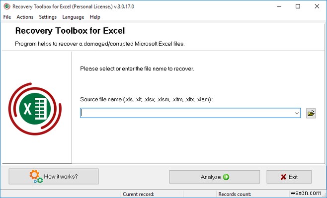 กู้คืนไฟล์ Excel ที่เสียหายด้วย Recovery Toolbox for Excel 