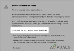 แก้ไข:ข้อผิดพลาด  Sec_Error_Reused_Issuer_And_Serial Warning  บนเบราว์เซอร์ 