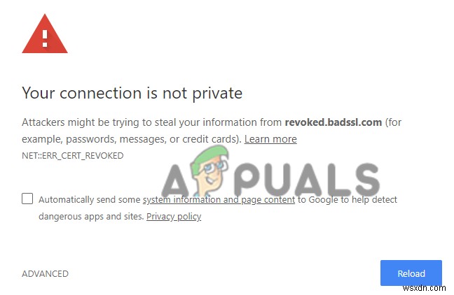 วิธีแก้ไขข้อผิดพลาด  NET ERR_CERT_REVOKED  ใน Google Chrome 