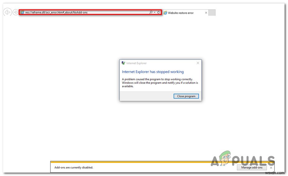 วิธีการแก้ไขข้อผิดพลาด  Res IEFrame DLL ACR_Error.HRM  ใน Internet Explorer 