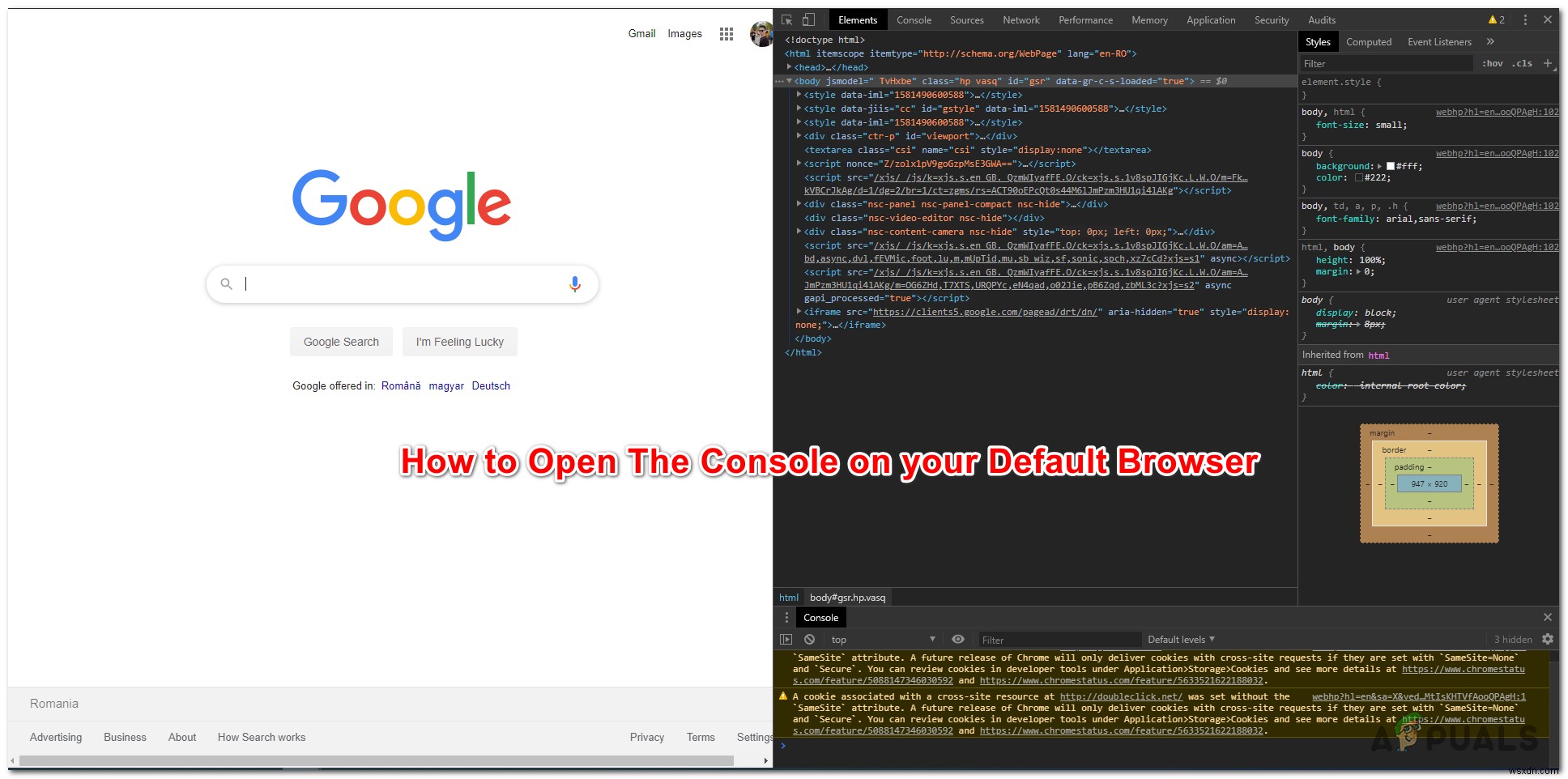 วิธีเปิดคอนโซลเบราว์เซอร์บน Chrome, Safari, Firefox และ Edge 