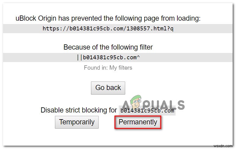 แก้ไข:uBlock Origin ทำให้ไม่สามารถโหลดหน้าต่อไปนี้ได้ 