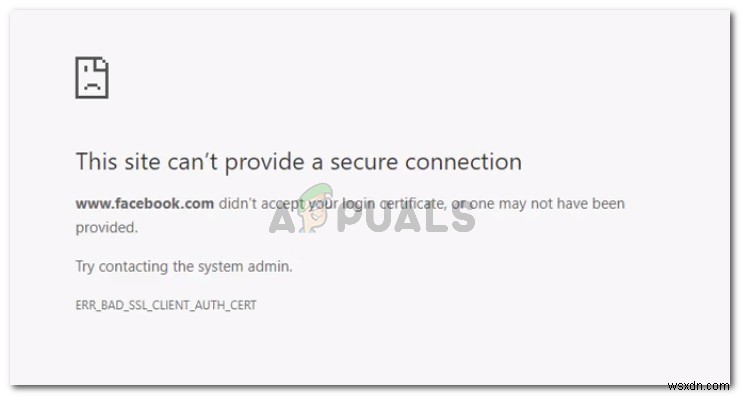 แก้ไข:ERR_BAD_SSL_CLIENT_AUTH_CERT