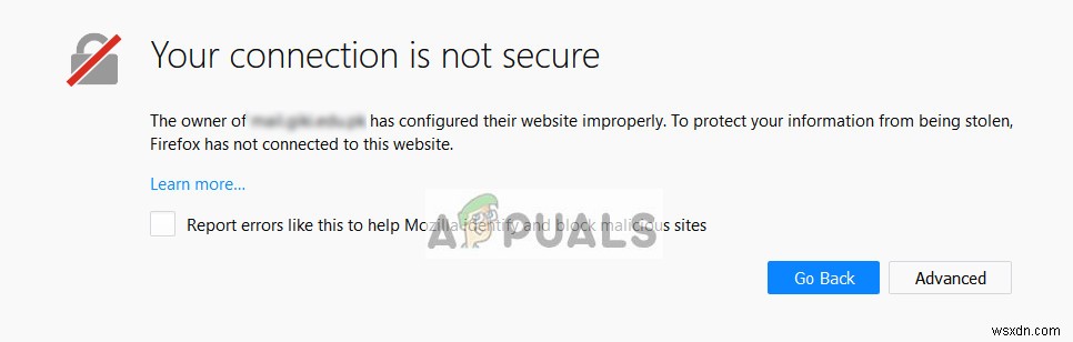 แก้ไข:การเชื่อมต่อของคุณไม่ปลอดภัย Firefox 