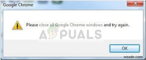 แก้ไข:ไม่สามารถถอนการติดตั้ง Google Chrome 
