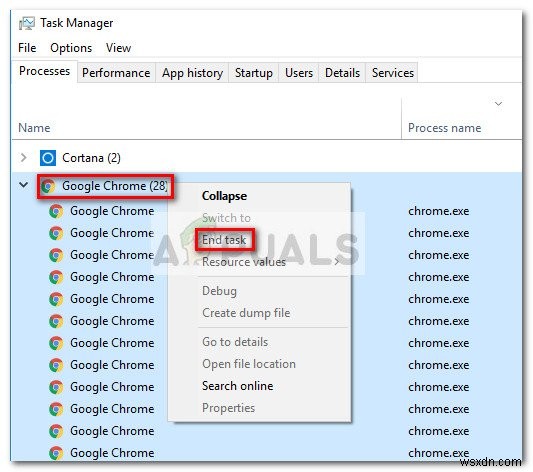 แก้ไข:ไม่สามารถถอนการติดตั้ง Google Chrome 