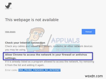 แก้ไข:อนุญาตให้ Chrome เข้าถึงเครือข่ายในการตั้งค่าไฟร์วอลล์หรือโปรแกรมป้องกันไวรัส 