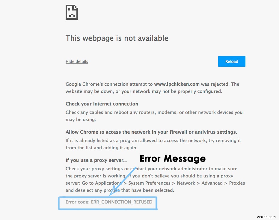 แก้ไข:err_connection_refused บน Google Chrome 