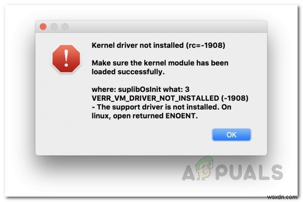 วิธีการแก้ไขข้อผิดพลาด “Kernal Driver ไม่ได้ติดตั้ง (rc=-1908)” บน Mac 