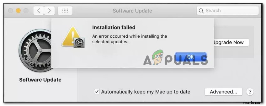 วิธีแก้ไข  ข้อผิดพลาดที่เกิดขึ้นขณะติดตั้งโปรแกรมปรับปรุงที่เลือก” บน macOS 