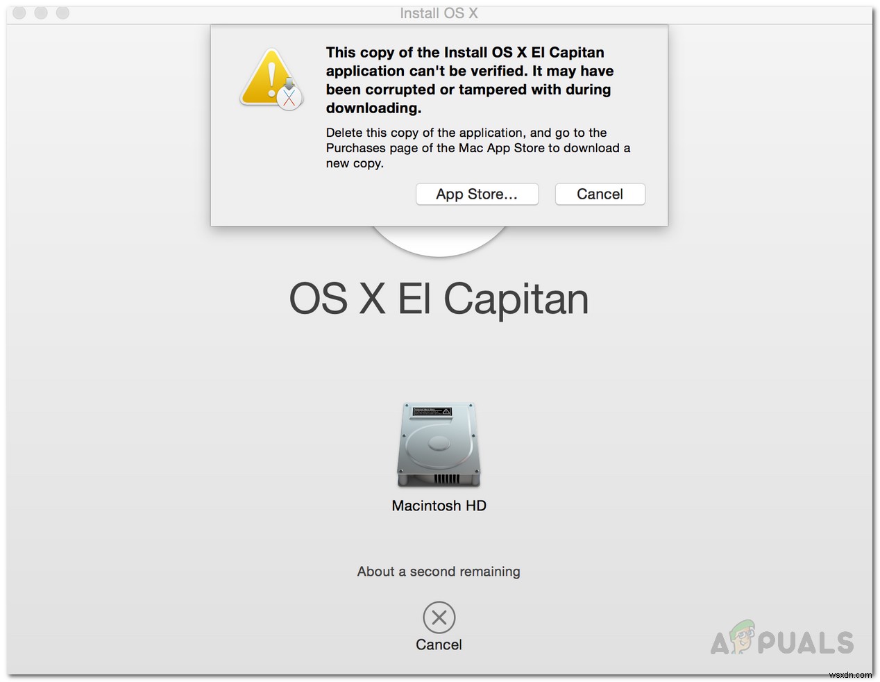 [แก้ไข] ไม่สามารถตรวจสอบสำเนาของแอปพลิเคชันติดตั้ง OS X El Capitan นี้ได้ 