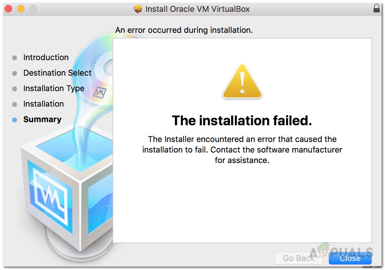 [แก้ไข] VirtualBox การติดตั้งล้มเหลวบน Mac 
