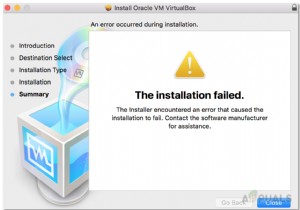 [แก้ไข] VirtualBox การติดตั้งล้มเหลวบน Mac 