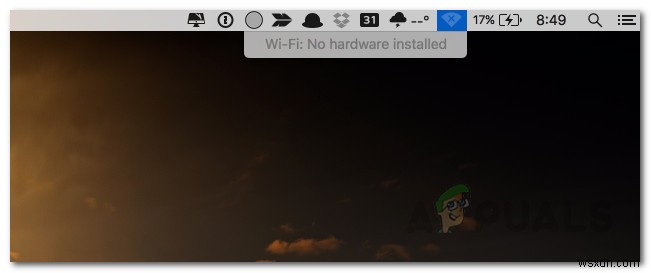 [แก้ไข] Mac WiFi:ไม่ได้ติดตั้งฮาร์ดแวร์ 