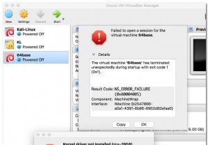 [แก้ไข] ข้อผิดพลาด VirtualBox NS_ERROR_FAILURE 