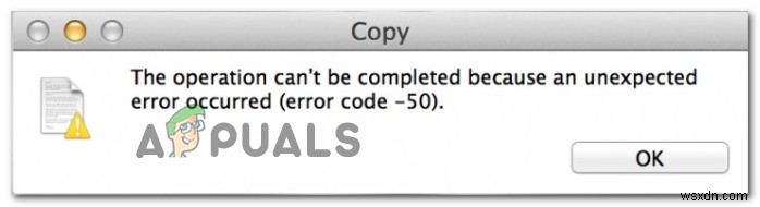 วิธีแก้ไข Mac Error Code -50 
