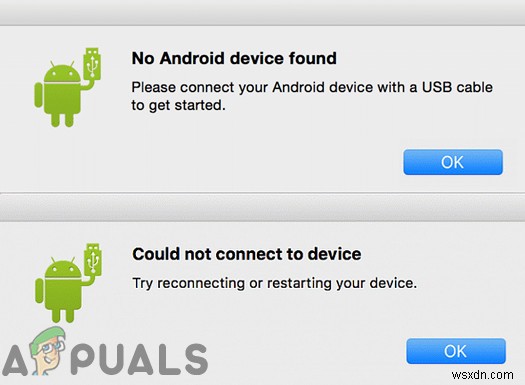 การถ่ายโอนไฟล์ Android ไม่ทำงานบน MacOS (แก้ไข) 