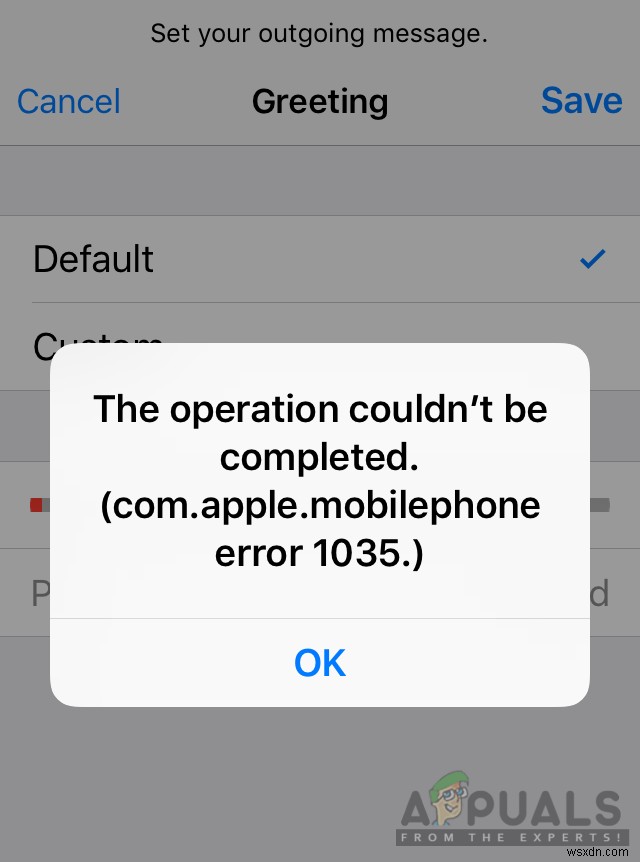 วิธีแก้ไข  com.apple.mobilephone error 1035  บน iPhone 