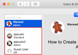 วิธีสร้างบัญชีมาตรฐานและบัญชีผู้ดูแลระบบใหม่บน macOS 