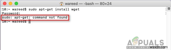 วิธีแก้ไข  ไม่พบคำสั่ง sudo apt-get  บน macOS 
