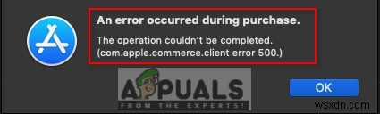วิธีแก้ไข  com.apple.commerce.client error 500  ใน App Store 