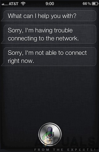 แก้ไข:Siri ไม่สามารถเชื่อมต่อกับเครือข่าย