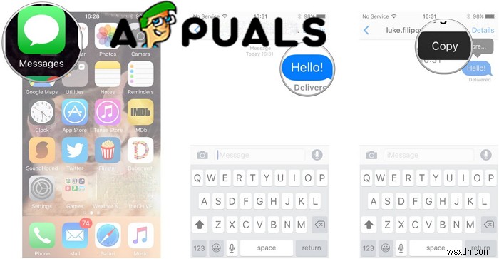 วิธีพิมพ์ข้อความหรือ iMessages จาก iPhone