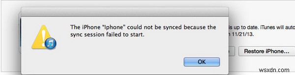 วิธีแก้ไขเซสชันการซิงค์ iTunes ไม่สามารถเริ่มได้