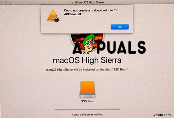 วิธีแก้ไขไม่สามารถสร้างโวลุ่มพรีบูตสำหรับข้อผิดพลาดในการติดตั้ง APFS