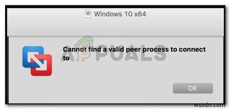 แก้ไข:ไม่พบกระบวนการเพียร์ที่ถูกต้องเพื่อเชื่อมต่อกับ 