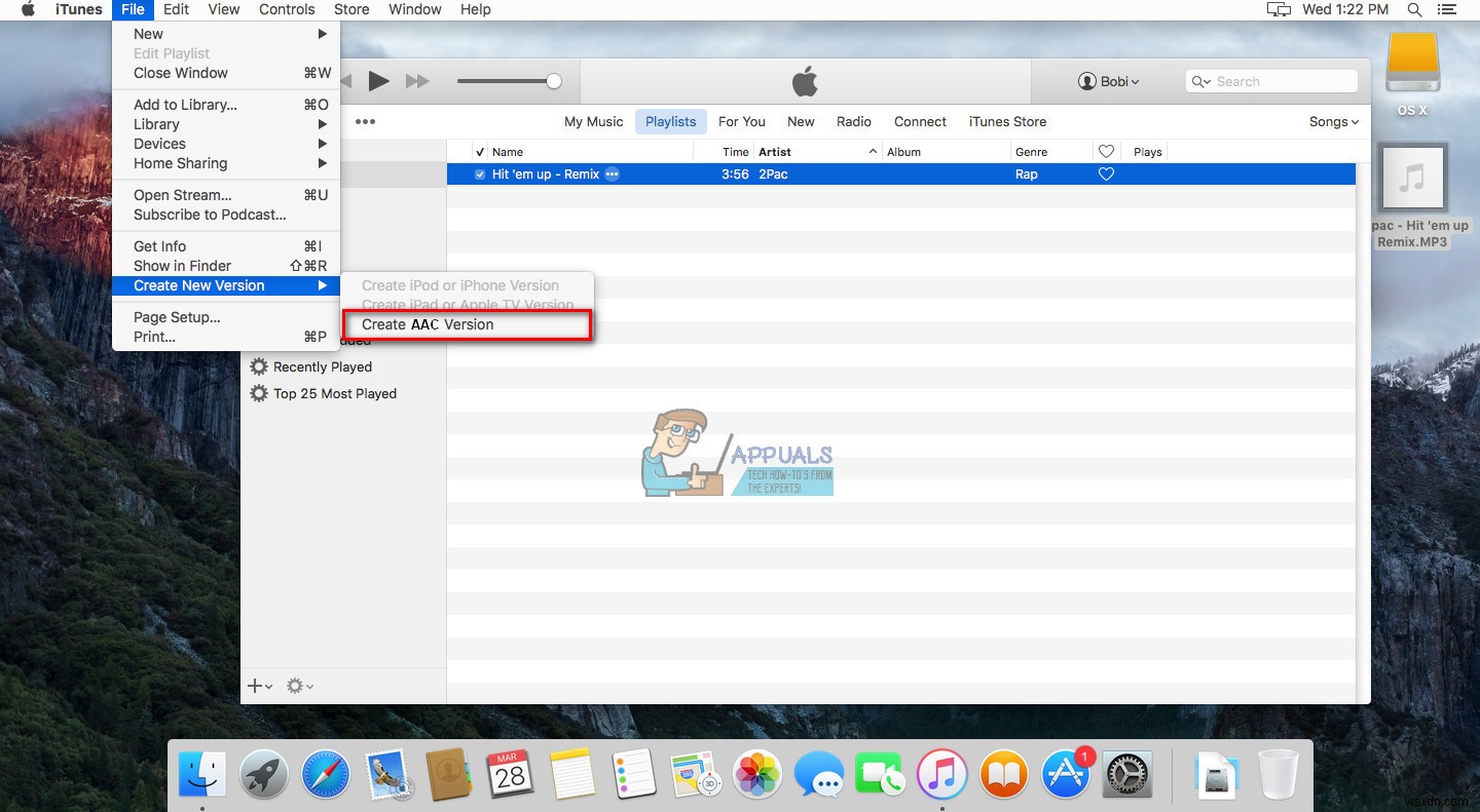 วิธีแปลง M4A เป็น MP3 บน MacOS 