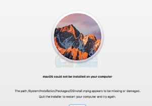 แก้ไข:เส้นทาง /System/Installation/Packages/OSInstall.mpkg หายไปหรือเสียหาย 