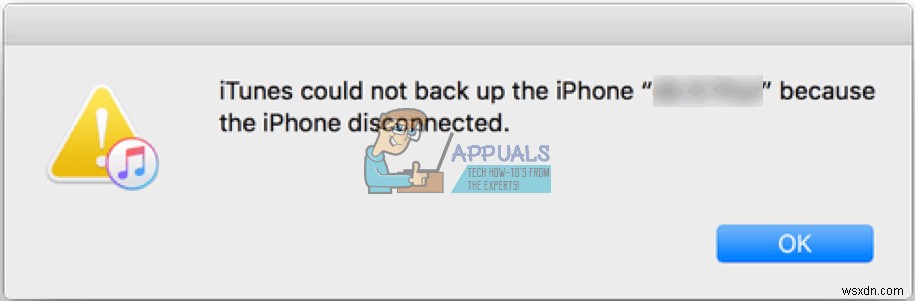 แก้ไข:iTunes ไม่สามารถสำรองข้อมูล iPhone เนื่องจาก iPhone ถูกตัดการเชื่อมต่อ