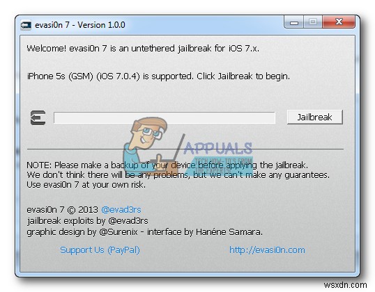 วิธีการ Jailbreak iPhone 4, 4s, 5, 5c, 5s, บน iOS 7 ด้วย Evasi0n (วิธี Windows) 