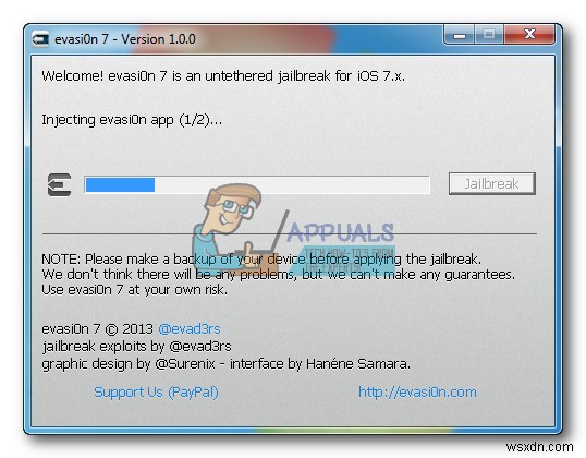 วิธีการ Jailbreak iPhone 4, 4s, 5, 5c, 5s, บน iOS 7 ด้วย Evasi0n (วิธี Windows) 