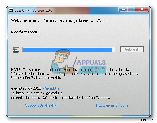 วิธีการ Jailbreak iPhone 4, 4s, 5, 5c, 5s, บน iOS 7 ด้วย Evasi0n (วิธี Windows) 