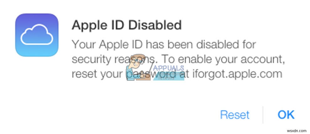 วิธีแก้ไข  Apple ID ของคุณถูกปิดใช้งาน  