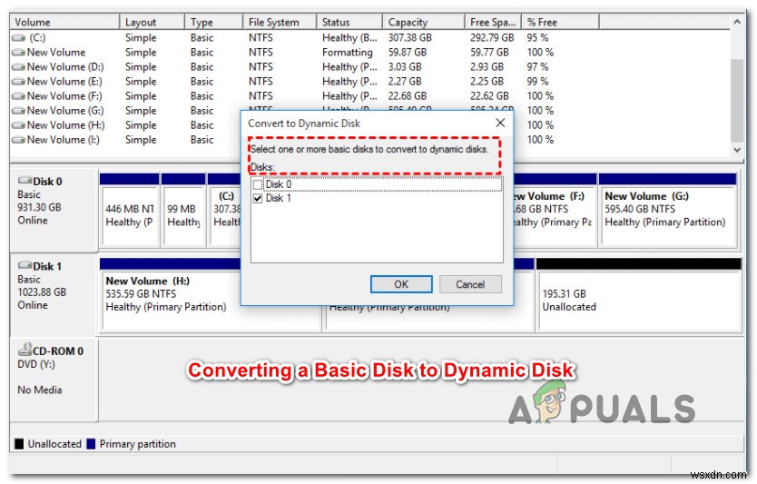 วิธีการแปลงดิสก์พื้นฐานเป็นไดนามิกดิสก์บน Windows? 
