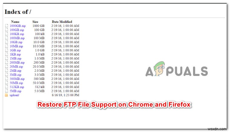 วิธีคืนค่าตัวเลือก  บันทึกลิงก์เป็น  สำหรับไฟล์ FTP ใน Chrome และ Firefox 