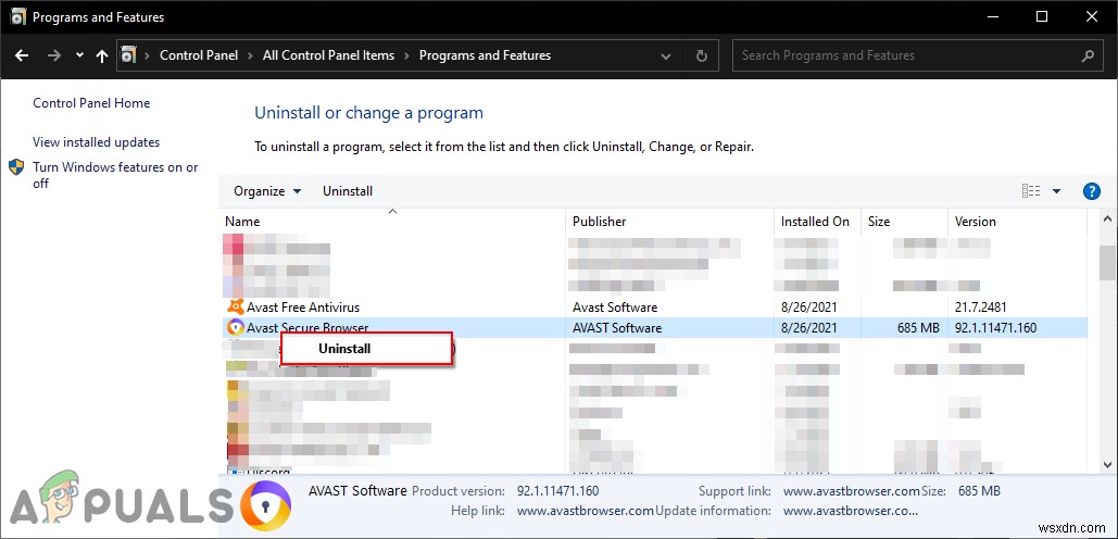 จะลบ Avast Secure Browser ได้อย่างไร 