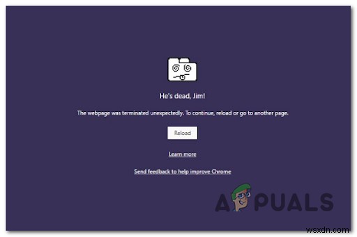 วิธีแก้ไขข้อผิดพลาด  เขาตายแล้ว จิม!  ของ Google Chrome บน Windows และ ChromeOS 