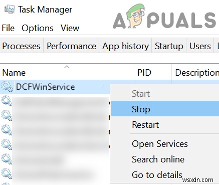 วิธีแก้ไขการใช้งาน CPU สูง  DCFWinService  บน Windows 