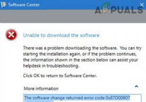 แก้ไข:รหัสข้อผิดพลาดในการติดตั้ง SCCM 0X87D00607 (-2016410105) 